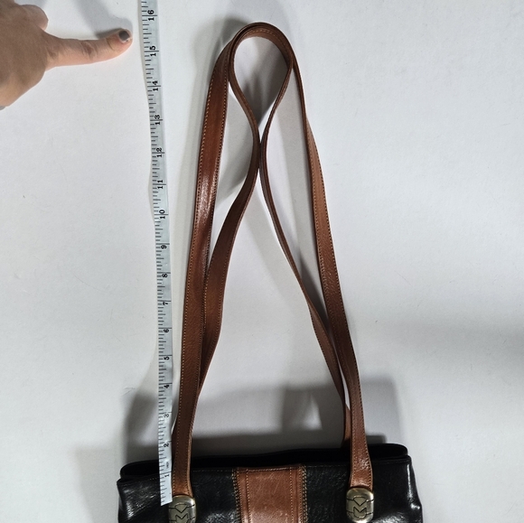 Marino Orlandi italien leather shoulder tote bag purse black and brown - Picture 15 of 16